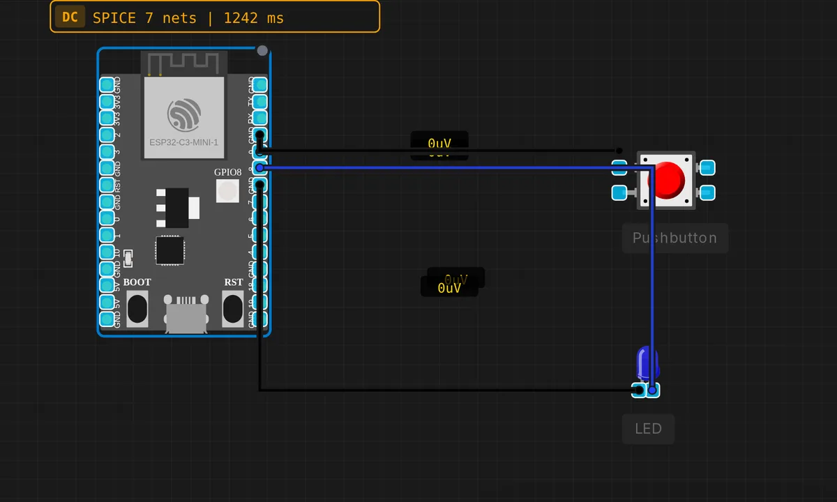 ESP32-C3: Button + LED