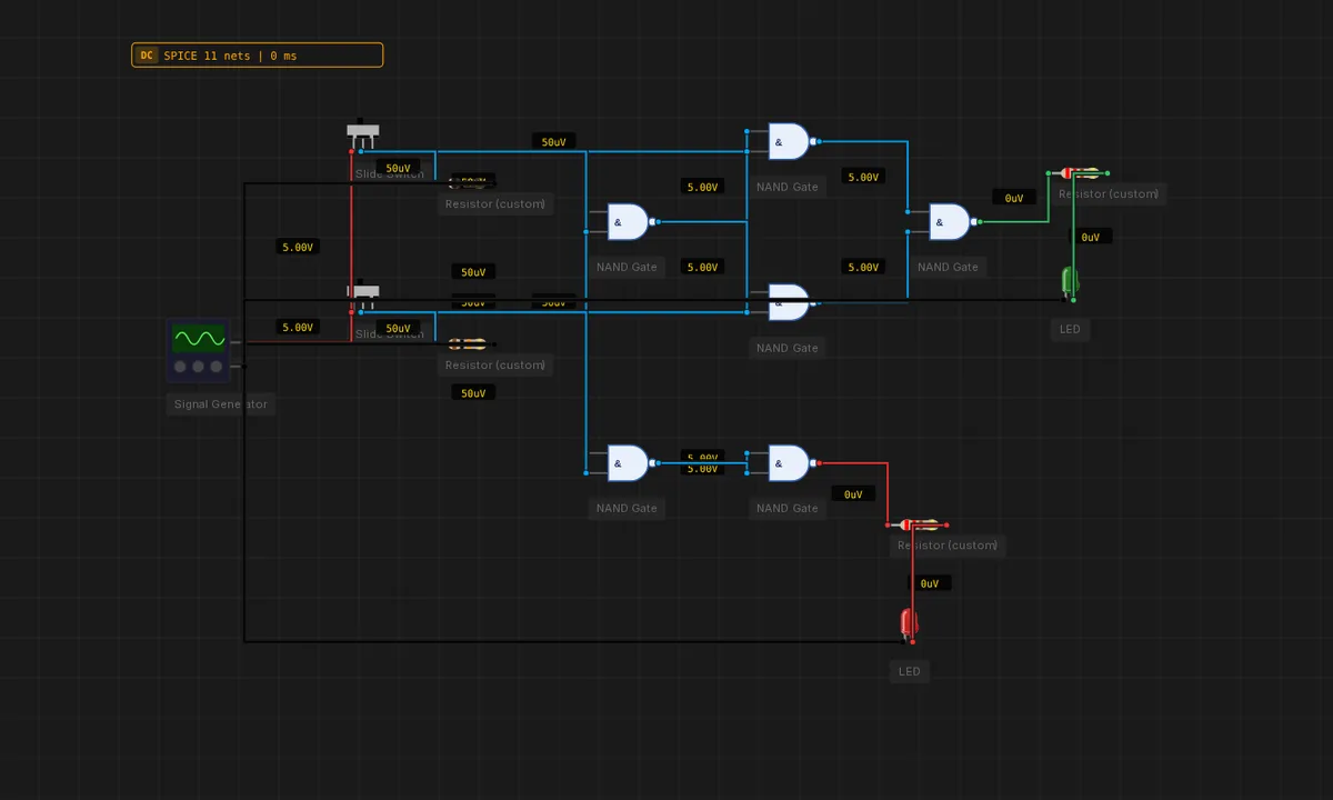 Half Adder — NAND Only
