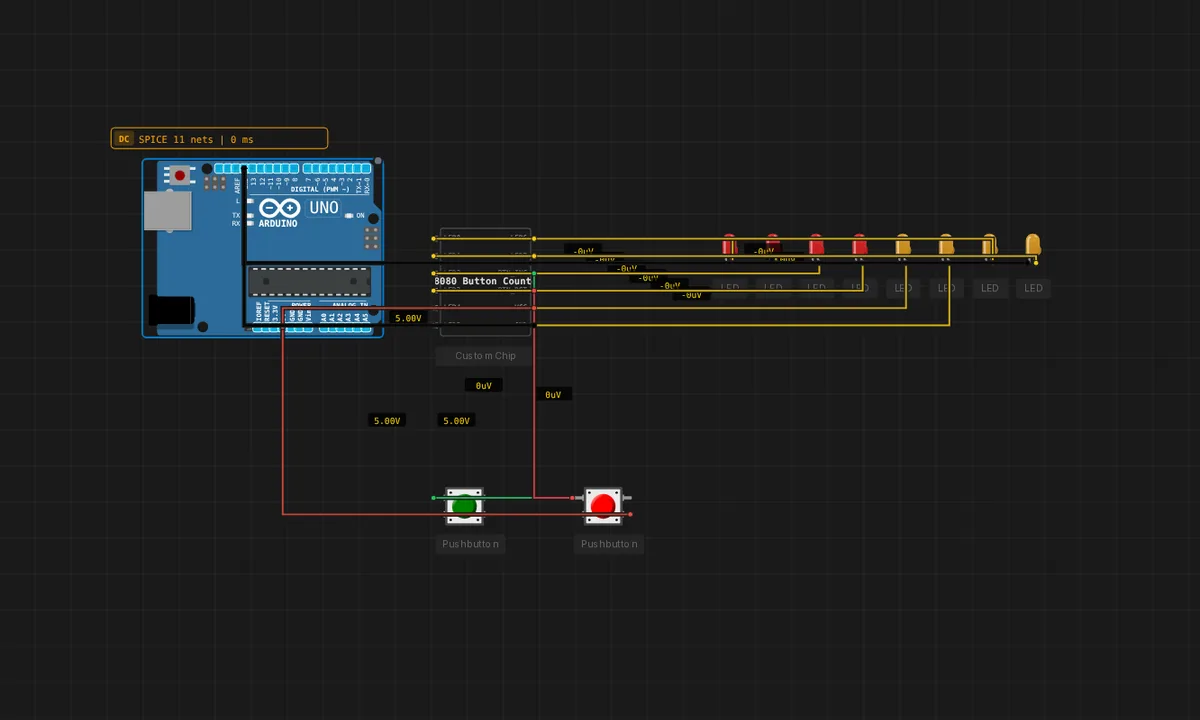 Intel 8080 Button Counter