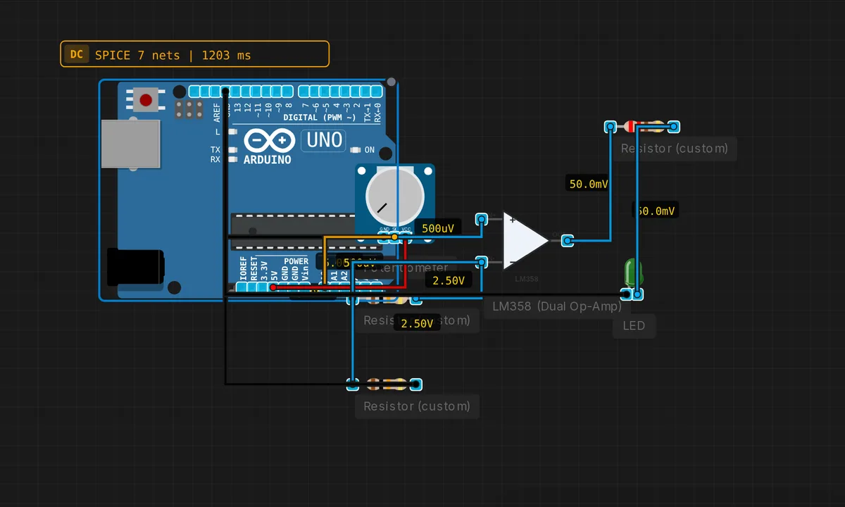 Comparator with LED